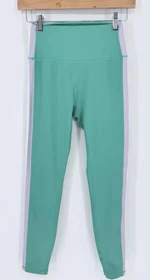 WILO‎ THE LABEL Anthropology COLOR BLOCK Ribbed 7/8 LEGGINGS SIZE SMALL Mint thumbnail 1