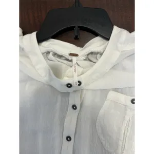 Free people white gauze boyfriend button down shirt Size Medium thumbnail 8