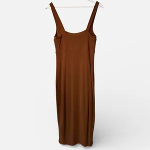 Good American Rust Brown 90s Tank Midi Dress Double Lined Slimming Size 2 thumbnail 2