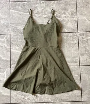 Women Halara NWOT Olive Green Athletic Dress Built-in Shorts Adjustable Strap XS thumbnail 1