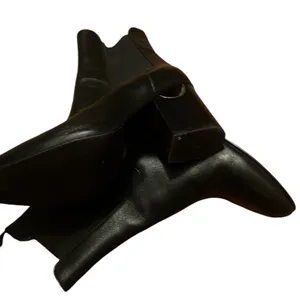 Napoleoni Black Leather Booties Size 6.5 Black thumbnail 5