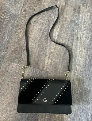 GUESS Black and Gold Studded Crossbody Bag thumbnail 1