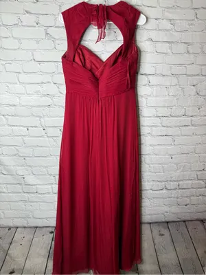Amsale Elegant Red Halter Maxi Dress - Classic Evening Style size 10 thumbnail 12