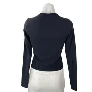 Aritzia Homestretch Women's Black Long Sleeves Slim Crew Neck Tee T-shirts Top S thumbnail 3