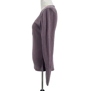 ✨Zyia Active Don't Wake Me Up Sz Small shirt purple waffle knit thermal✨ thumbnail 4