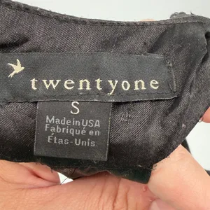 Vintage Y2K Twenty One Made in USA Peacock Chiffon‎ Halter Top S thumbnail 5