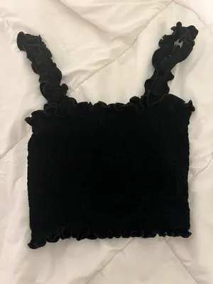 Black ruffle top thumbnail 2