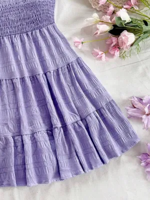 Soleia Lavender Smocked Tiered Sundress BRAND NEW thumbnail 3
