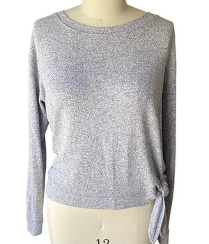 J.CREW Lightweight Charcoal Gray Waist Tied Summer Sweater ~ Womens Size LARGE thumbnail 1