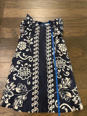 TCEC Navy Flutter Sleeve Dress Sz M thumbnail 10