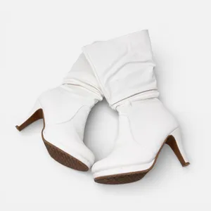 White Calf Boots size 8.5 Top Moda Retro Western Heeled Boots thumbnail 9