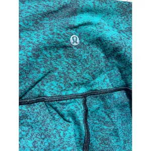 Lululemon High Rise Leggings Teal Black Space Dye Heathered Size 4 Yoga Pants‎ thumbnail 2