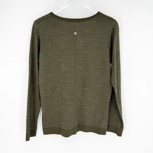 Lululemon Swiftly Relaxed Fit Long Sleeve‎ Shirt Women's Size 8 Green Athleisure thumbnail 3