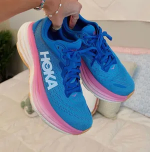 Hoka Bondi 8 Running Shoes Blue Pink Women’s Size 10.5 thumbnail 1
