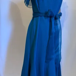 NWT Nue by Shani Blue Flutter Sleeve‎ Midi Sundress formal cocktail dress thumbnail 7