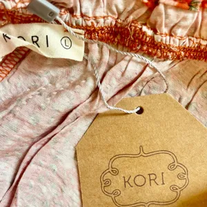 Kori America Orange Ditsy Floral Smocked Off The Shoulder Mini Dress Size Large‎ thumbnail 7