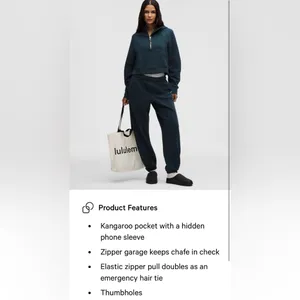 Lululemon NWT Scuba Oversized Half Zip Hoodie Indochine Blue Gold Size M/L thumbnail 8