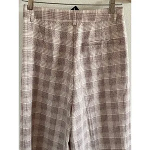 Lioness Mulholland Plaid Wide Leg Pants Beige High Rise Trouser XS thumbnail 11