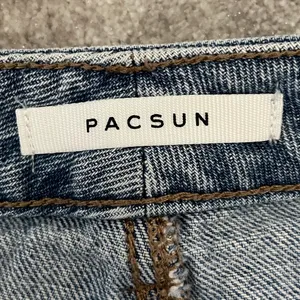 PacSun Blue High Waisted Denim Festival Shorts thumbnail 7