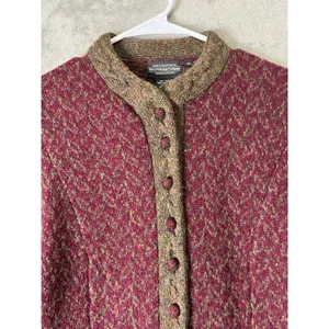 Vintage Fair Isle Wool Cardigan Cottagecore Heritage Folk Knit Autumn Sweater thumbnail 2