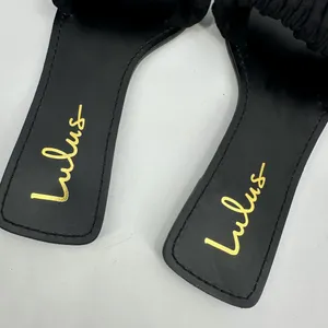 Lulus Sandals Womens 6.5 Black Ruched/Scrunch Strap Slide Square-Toe Casual Flat thumbnail 7