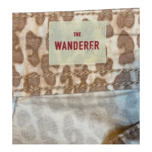 Anthropologie The Wanderer Pants Womens 31 Tan Leopard Print‎ Cotton Linen thumbnail 7