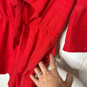 Anthropologie Listicle Mid Bell Sleeve Romper with Cut Out Knot Front thumbnail 12