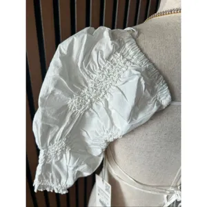 Zara NWT white tank top crop top cut out back size XS thumbnail 5