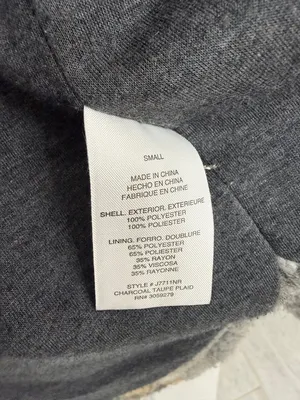 Thread & Supply Charcoal Taupe Plaid Fleece Shacket Women’s S thumbnail 6