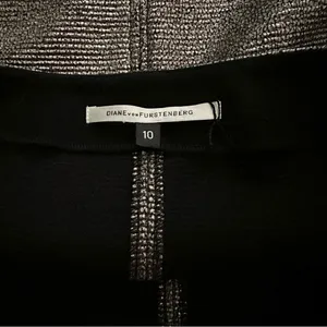 Diane Von Furstenberg Skirt Katinko Silver Metallic A-Line Skirt Size 10 thumbnail 2