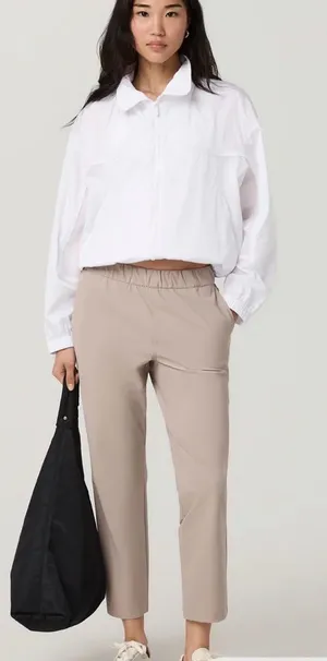 NWOT Vuori Cropped High-Rise Straight Pants in Taupe thumbnail 1