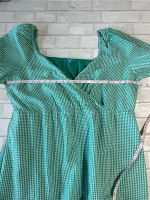 Draper James Green Gingham Puff Sleeve Dress Vacation Size 2X thumbnail 9
