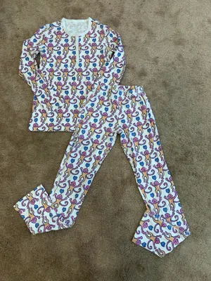Roller Rabbit Lovely Monkey Long Sleeve Pajama Set thumbnail 1