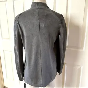 Anthro Blank NYC  grey draped velour jacket thumbnail 4