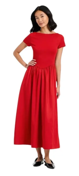 A New Day Women's Backless Knit Maxi Dress Short Sleeve Pockets thumbnail 1