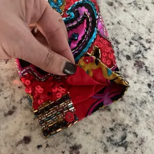 Oleg Cassini Black Tie Vintage Red Paisley beaded sequin Dress SILK AMAZING SZ 6 thumbnail 7