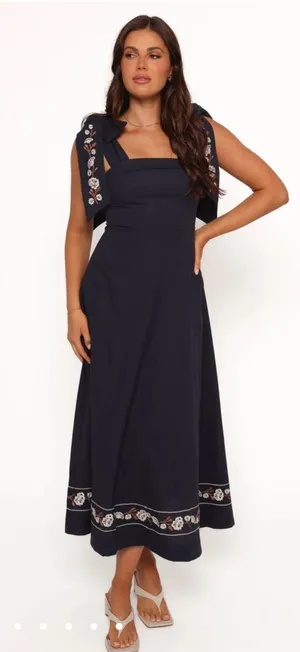 Petal and Pup Navy Midi Dress thumbnail 1