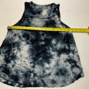 American Eagle Soft & Sexy Drapey Tank Tie Dye Black White Women Sz S thumbnail 5