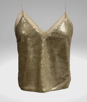 Forever 21 Sequin Crop Top-Gold thumbnail 1