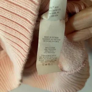 Aerie Pink Ribbed Oversized Crewneck Pullover Sweatshirt Loungewear Women Small thumbnail 8