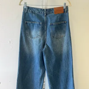 CIDER Women’s Baggy Jeans Straight Wide Leg High Waisted Fold Hem Denim Pants Sm thumbnail 6