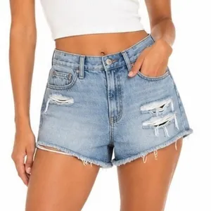 American Eagle 90s Boyfriend Distressed Denim Shorts Light Wash High Rise Size00 thumbnail 1
