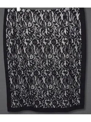 Worthington Black Lace Overlay Pencil Skirt NWT Career Evening Plus Size 16 thumbnail 2