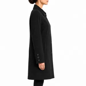 Braetan Black Single Breasted Knee Length Car Coat Women’s XL thumbnail 3