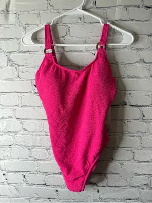 NWT shade and shore Hot Pink Terry One-Piece Swimsuit small thumbnail 2