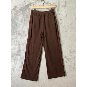 Varley Brushed Ribbed Wide Leg Pants Brown Contrast Stripe Lounge‎ Athleisure XS thumbnail 5