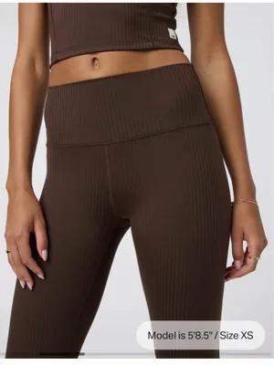 Vuori Brand New Women’s Inversion Ribbed Legging In Java Medium thumbnail 4
