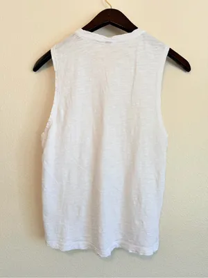 Vuori Sunset tank top, low cut arm hole, slub cotton, white, size XS thumbnail 3
