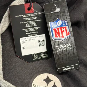 NWT Antigua Pittsburgh Steelers Womens Victory Hoodie‎ Black NFL Sweatshirt L thumbnail 8