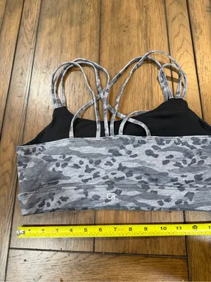 GAP Gray Camouflage Strappy Sports Bra thumbnail 2